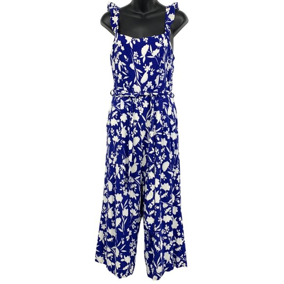 Sugarlips Women Jumpsuit Pant Small Floral Jumpsuit Square Neck Zip Closer EUC - Picture 1 of 5